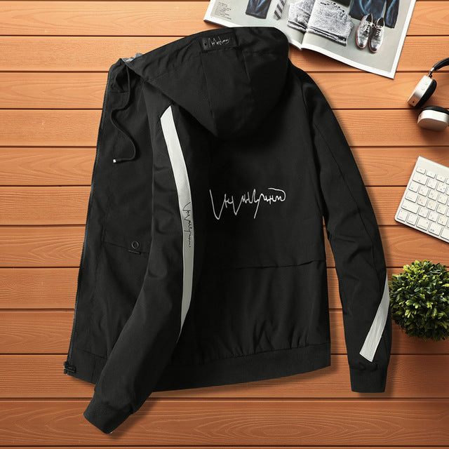 Men's Color Block Hooded Jacket