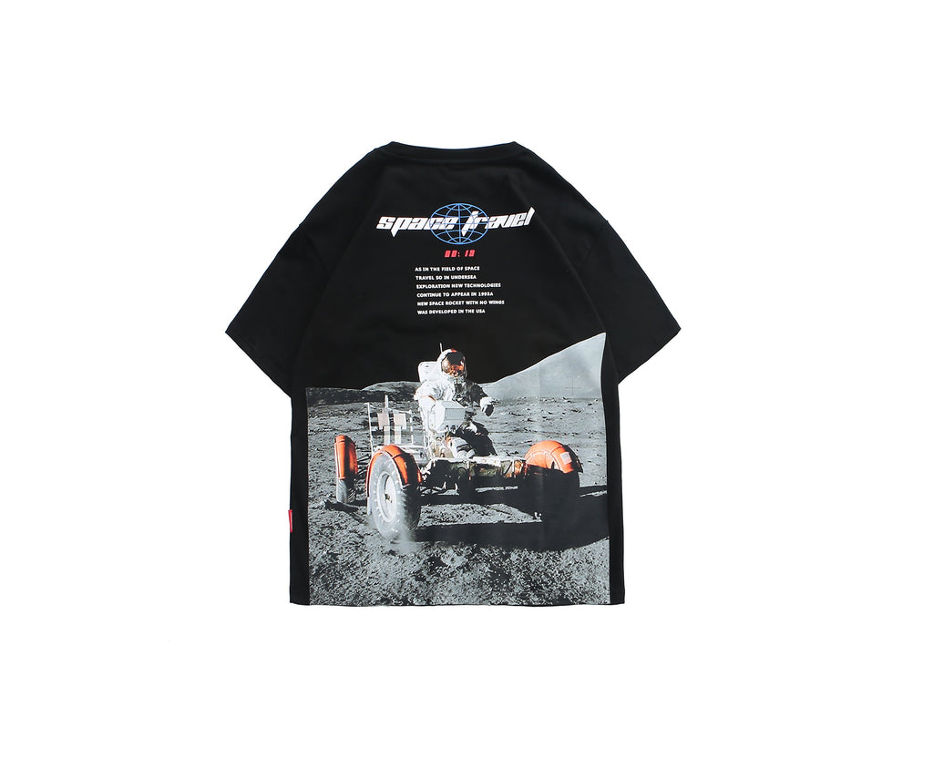 Trendy Summer Loose Fit Astronaut Print T-Shirt