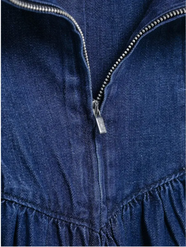 Women's Stylish Denim Midi Dress