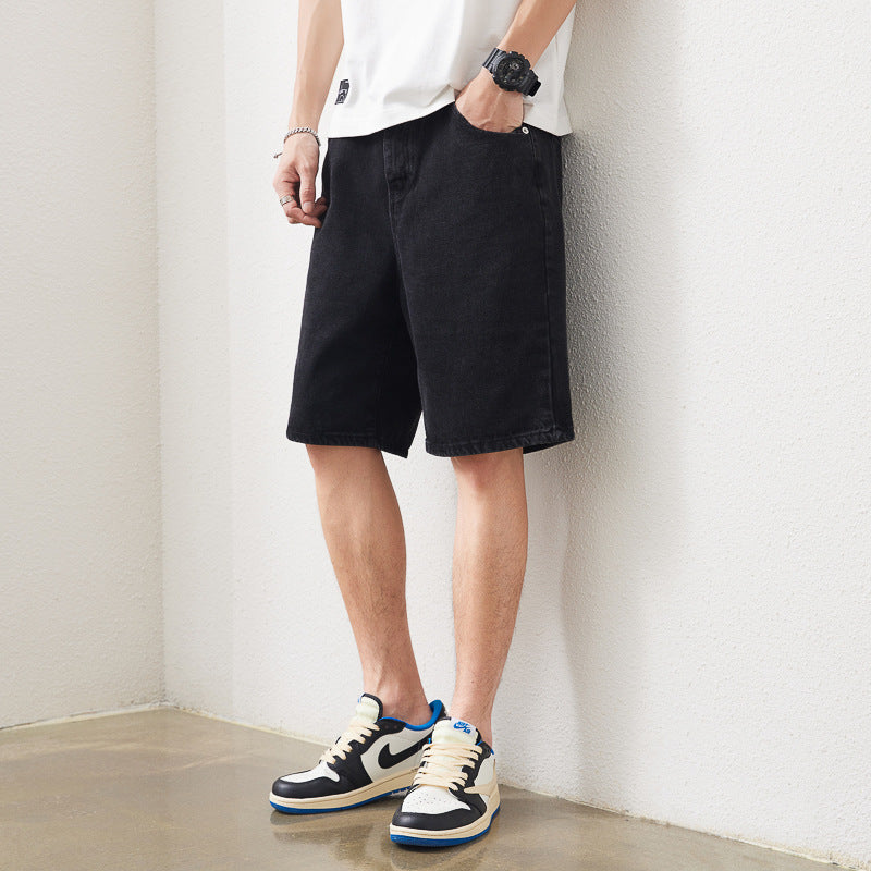 Worn Washed Denim Shorts
