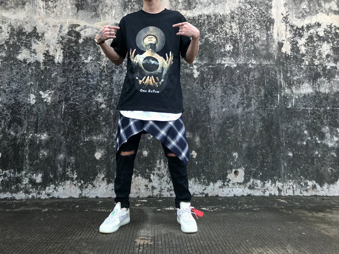 American Streetwear Dark Style T-Shirt with Print