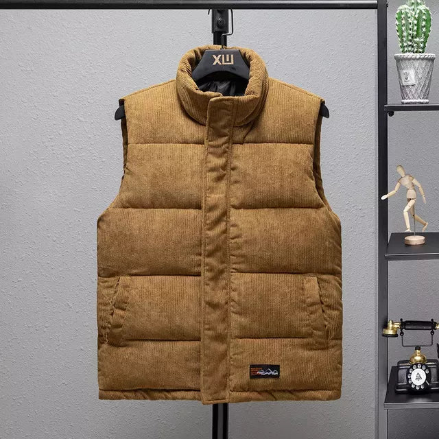 Men's Thick Corduroy Vest - Warm & Breathable Striped Jacket