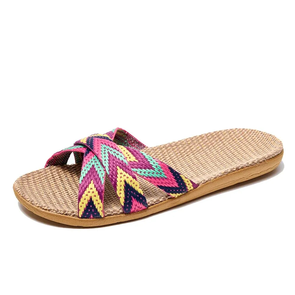 Lightweight Linen Home Slippers for All Day Comfort