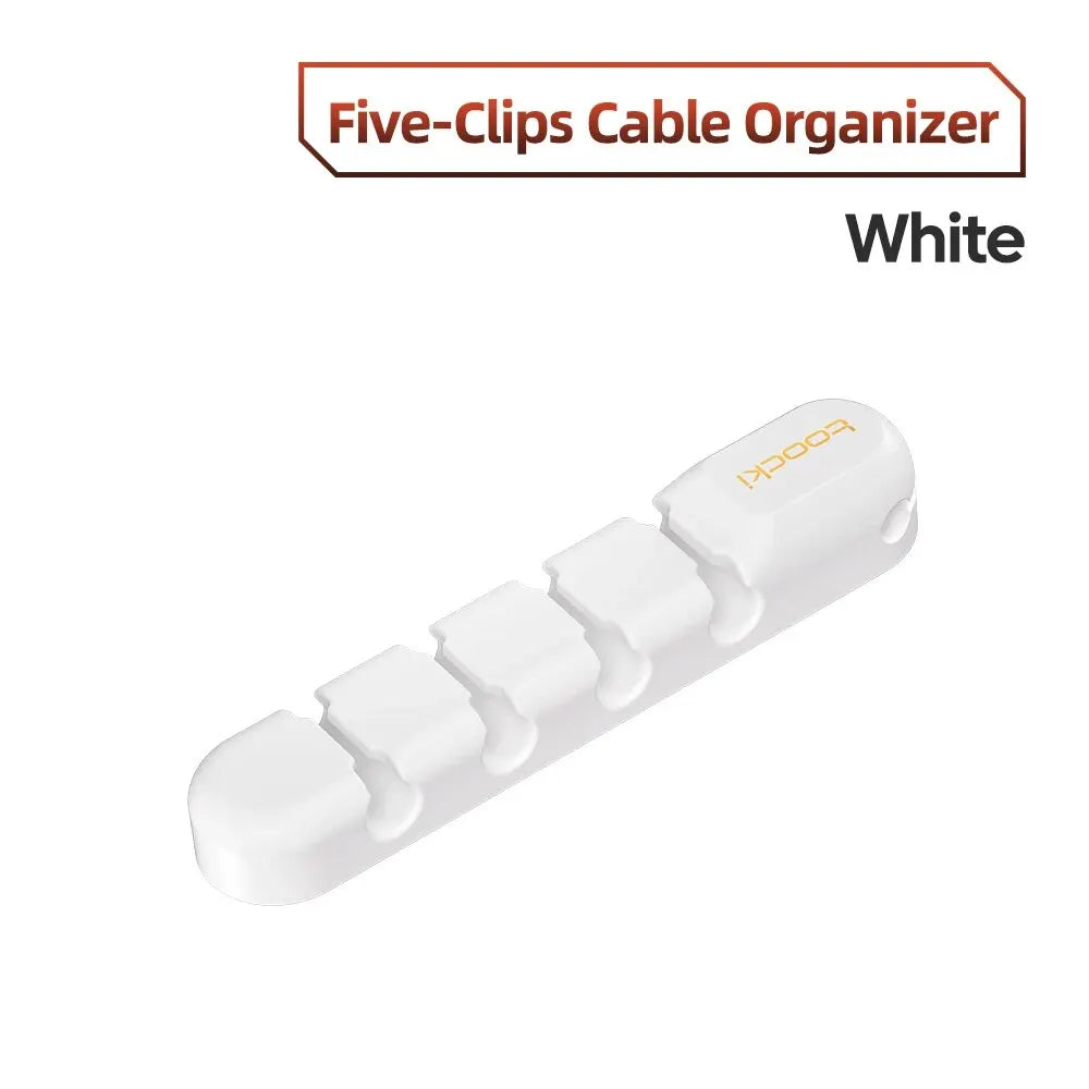 Toocki Cable Wire Cord Organizer Management 7 Hole Holder USB Desktop Winder Clip Flexible For Mouse Keyboard USB Type C Cable