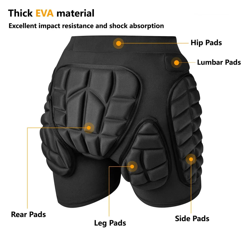 Protective Padded Shorts and Pads for Skiing and Skating