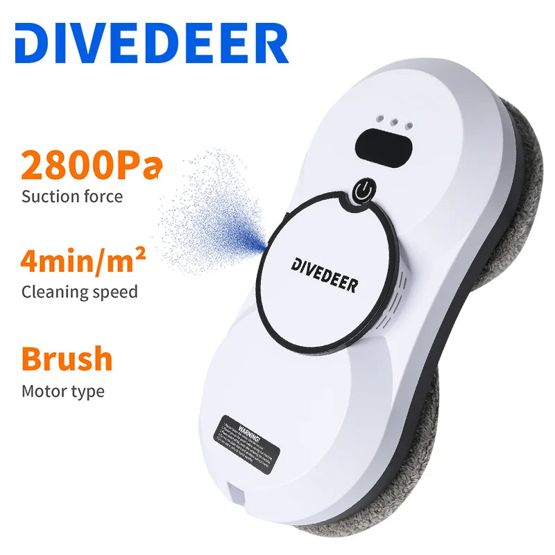DIVEDEER Window cleaning robot Water spray intelligent cleaning robot Brushless motor Glass washer spray window cleaning robot