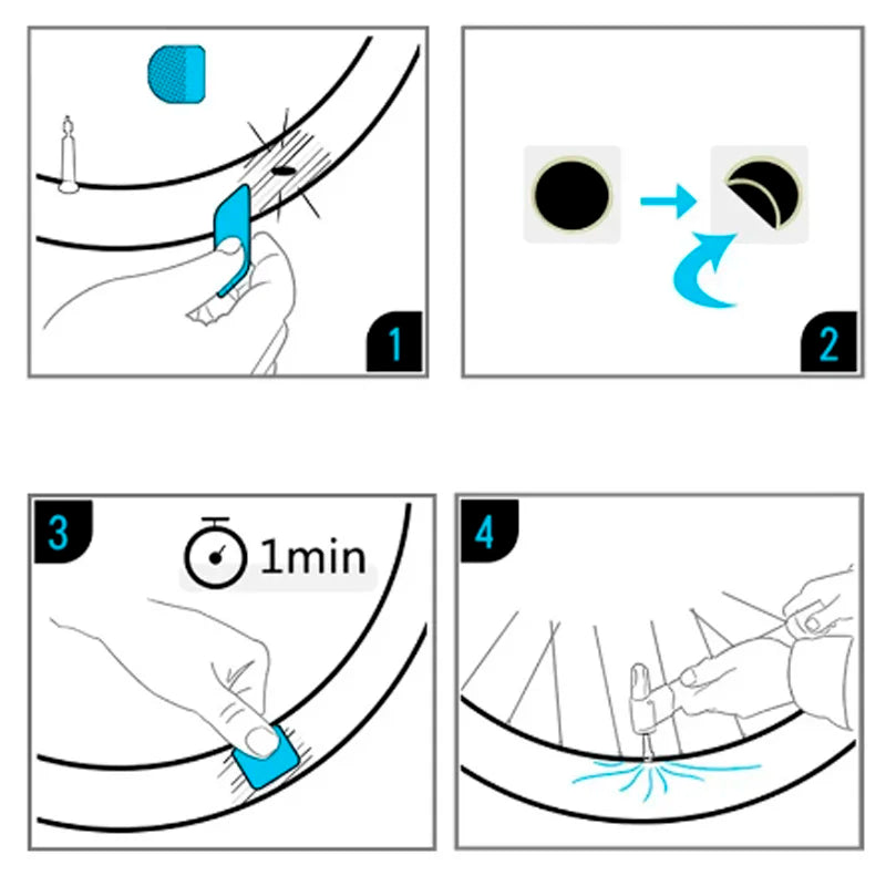 Glue-free Bicycle Tire Patches Kit Quick Repair Adhesive Quick Drying Tyre Protection Patch for Bike Repair Accessories