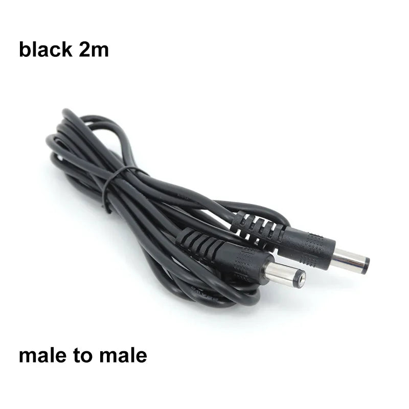 22awg 3A DC Male To male female Power supply Adapter white black cable Plug 5.5x2.1mm Connector wire 12V Extension Cords