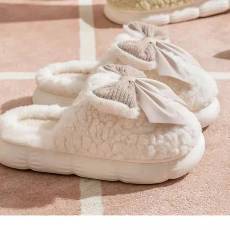 Fluffy Anti-Slip Cotton Slippers for Cozy Indoor Comfort