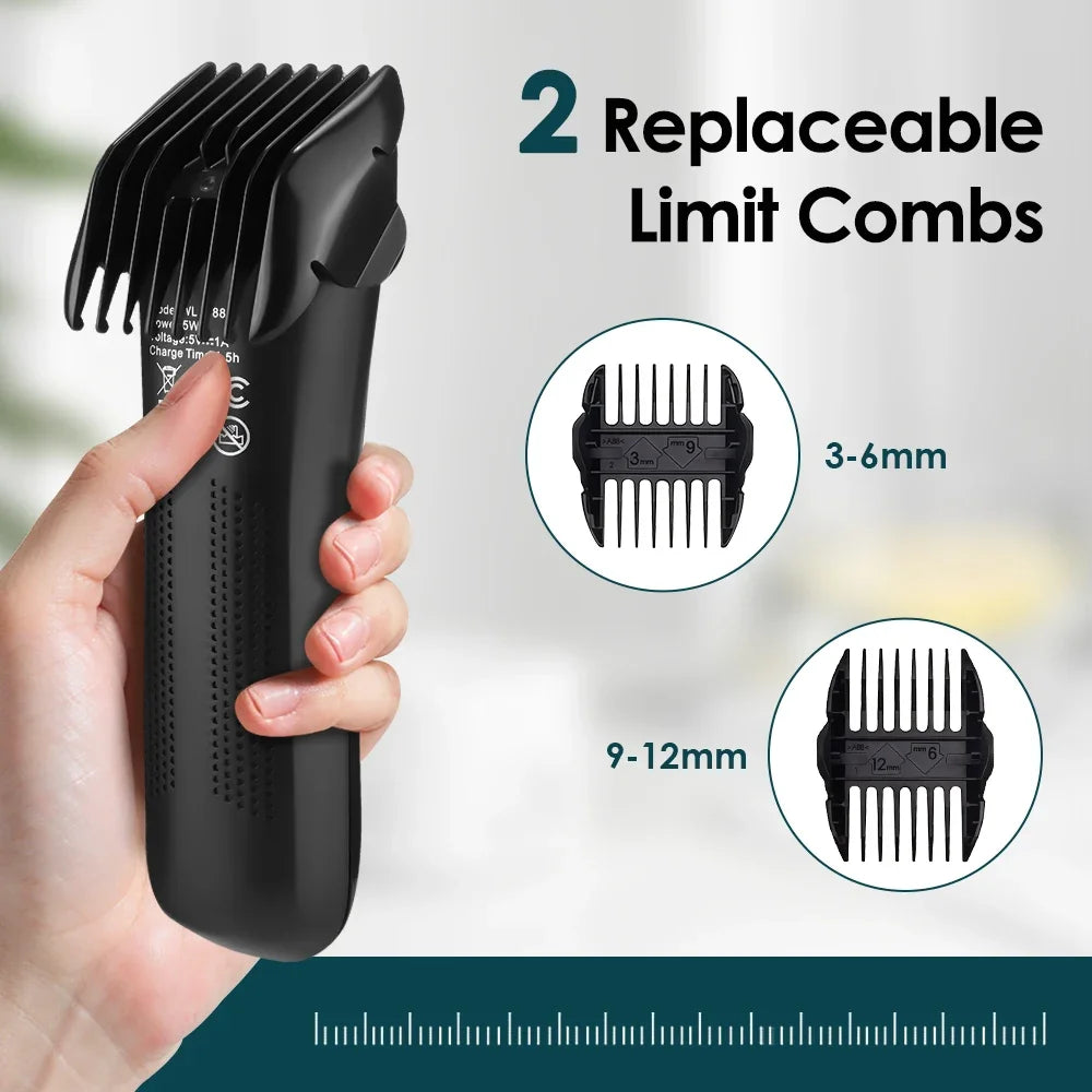 Electric Groin Body Hair Trimmer for Men Ceramic Blade Head Pubic Hair Ball Shaver Travel LED Display Body Chest Hair Razor