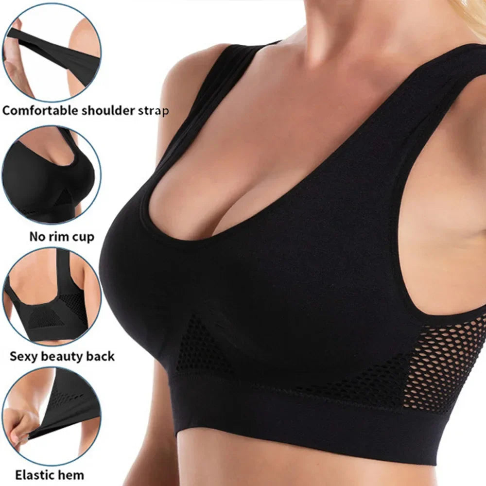 Sport Bra Top Breathable Brassieres Removable pad Sports bras Woman Running Gym Clothing Wireless Underwear For Women Yoga Bra