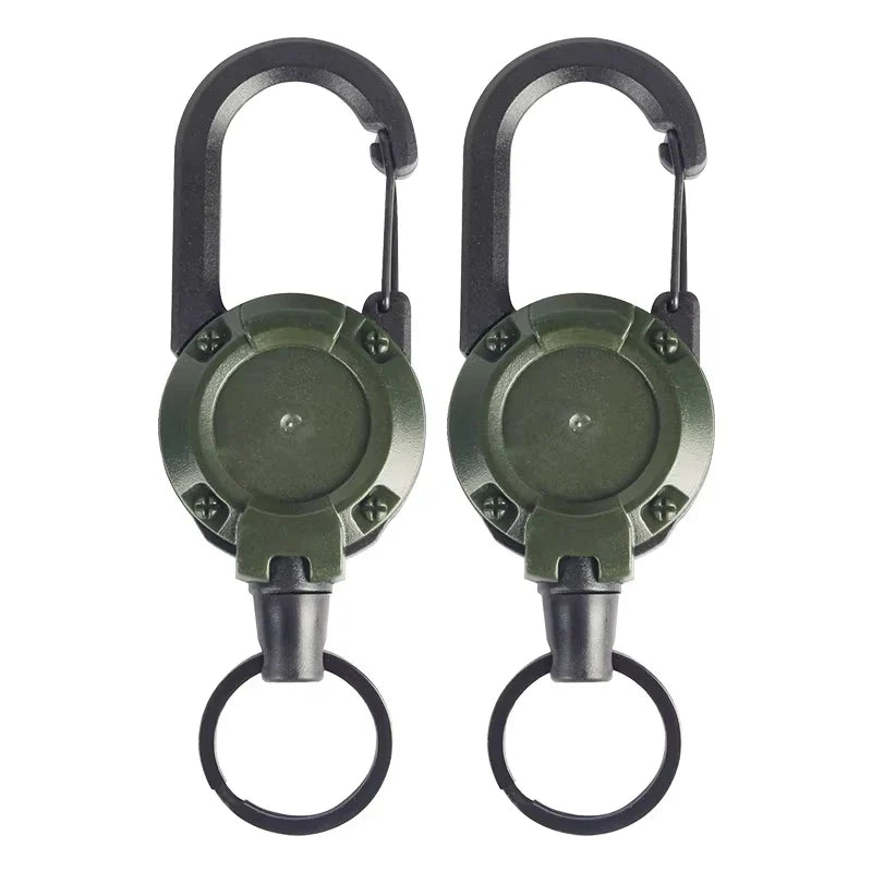 Outdoor Retractable Key Chain Mountaineering Buckle Key Chain Anti-loss Anti-theft High Rebound Easy To Pull