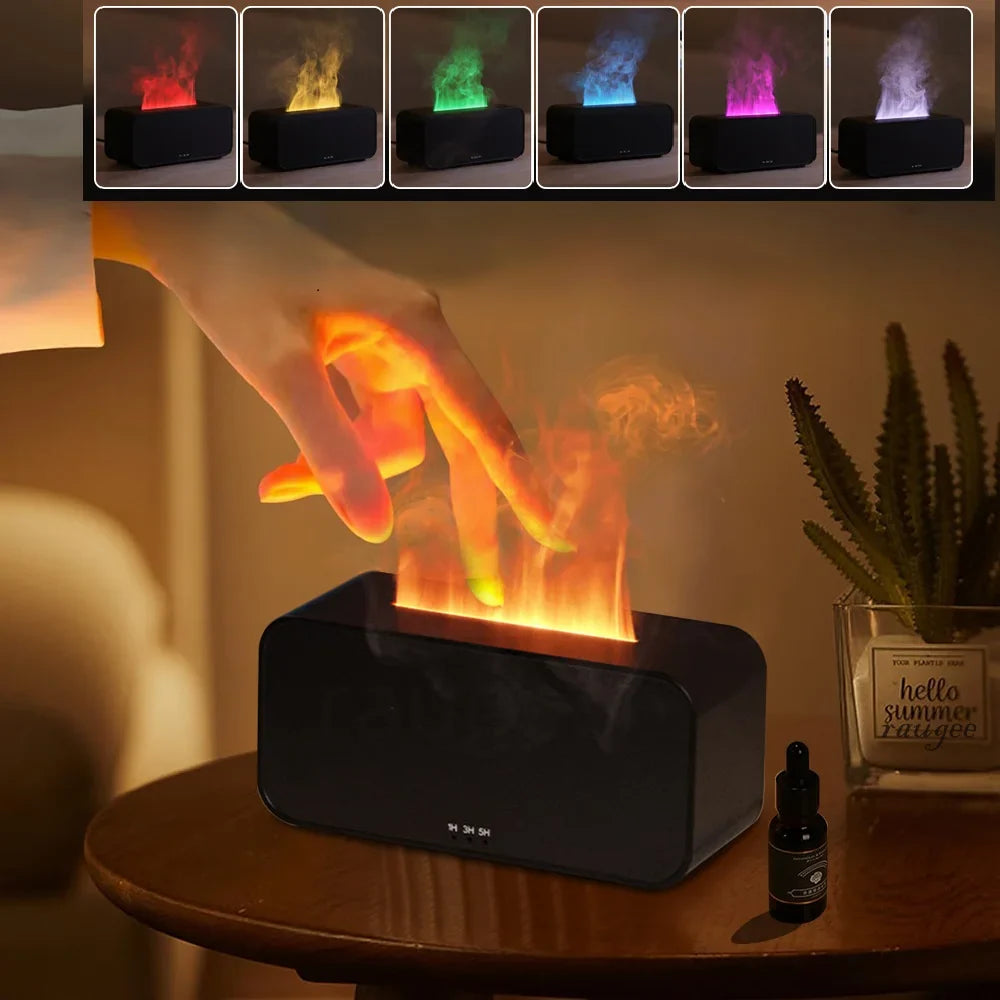 Air Aroma Humidifier Diffuser Essential Oils Humidifiers Mini Flame Automatic Fragrance Diffuser Home Humidifier With LED Light