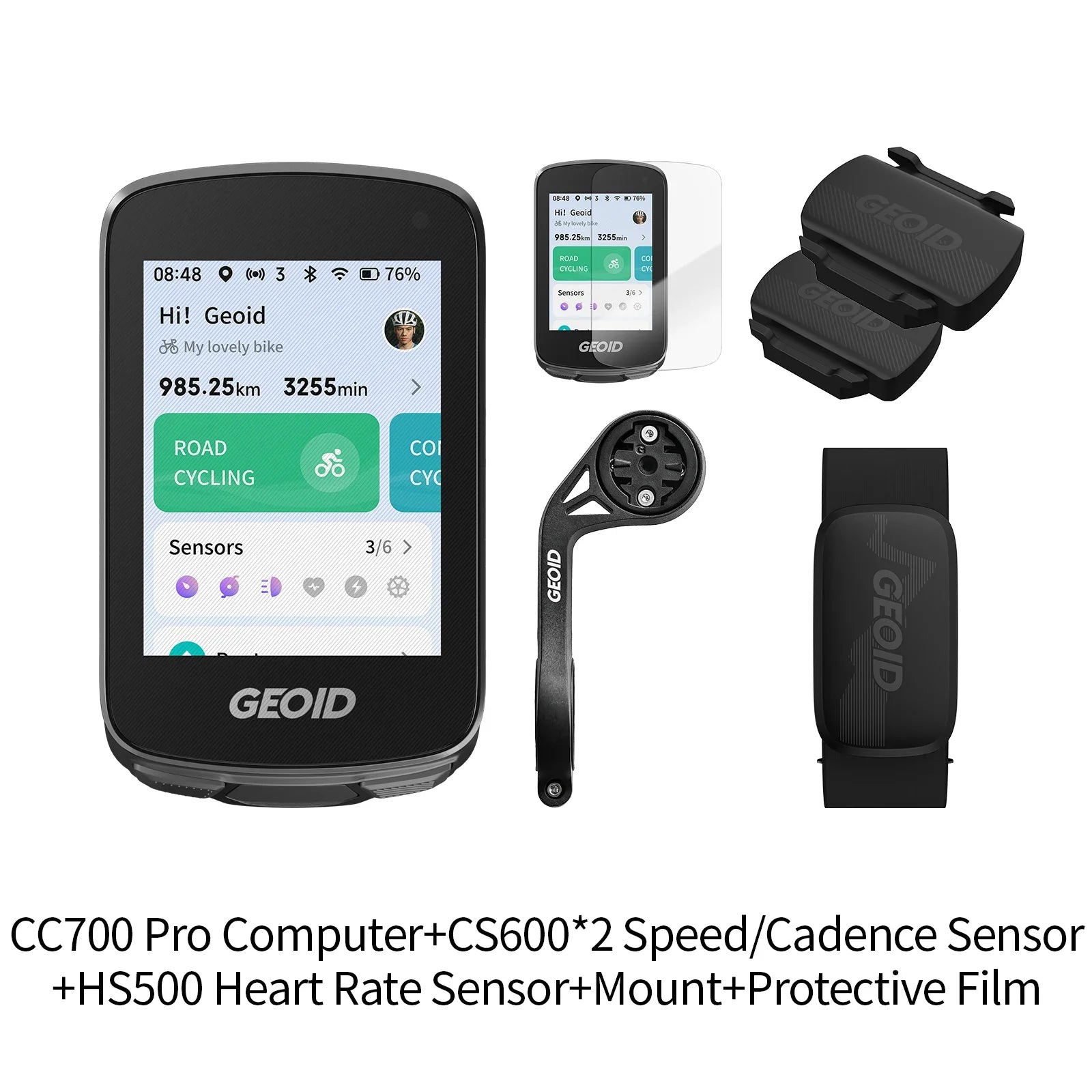 GEOID CC700 Pro Bicycle Computer 2.8-Inch Touchscreen GPS Bike Speedometer with Map Navigation for Cycling Odometer