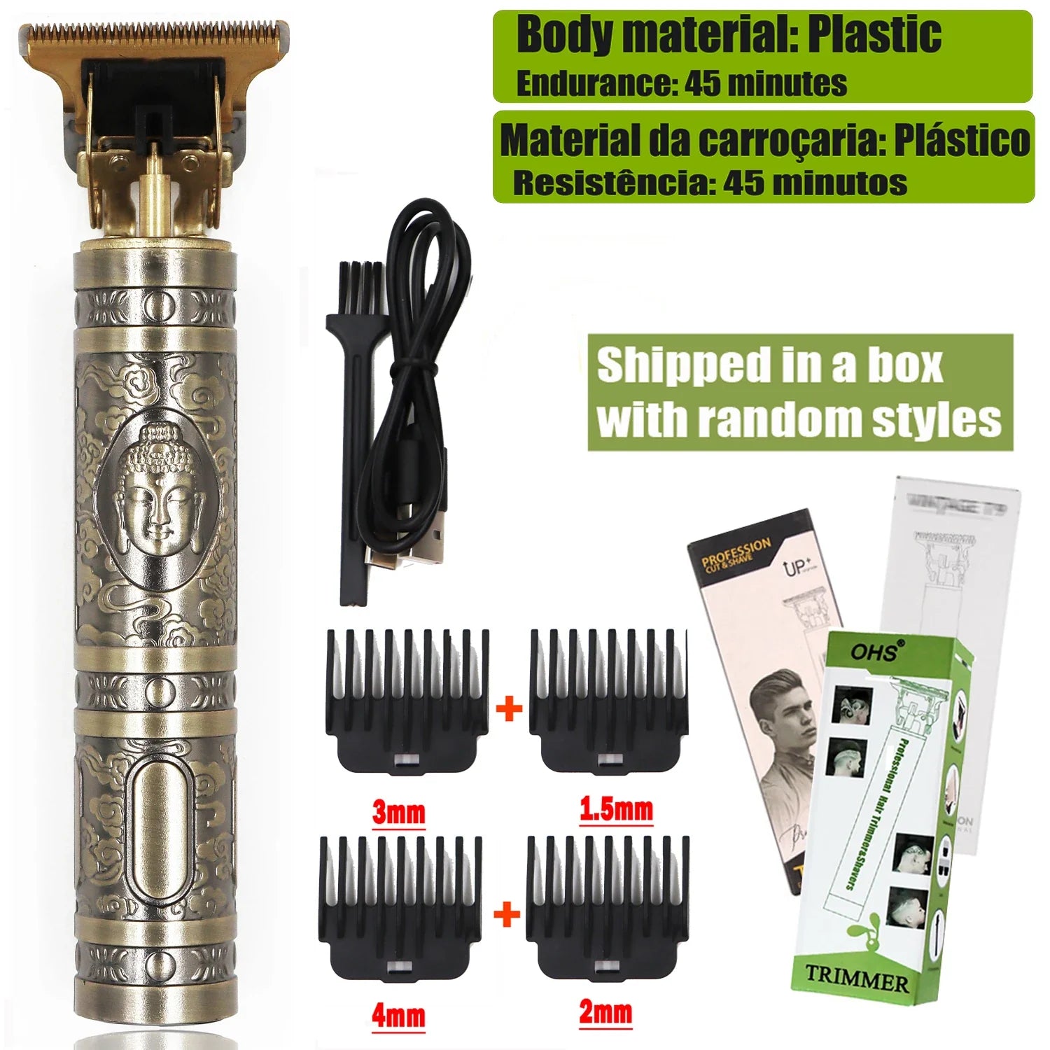 Hot Sale Vintage T9 Electric Cordless Hair Cutting Machine Professional Hair Barber Trimmer For Men Clipper Shaver Beard Lighter