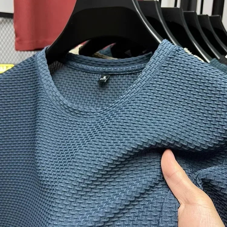 Men's Bamboo Ice Silk Slim Fit Crew Neck T-Shirt