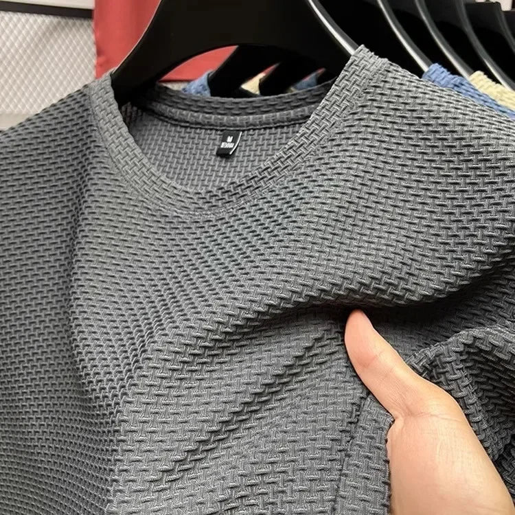 Men's Bamboo Ice Silk Slim Fit Crew Neck T-Shirt