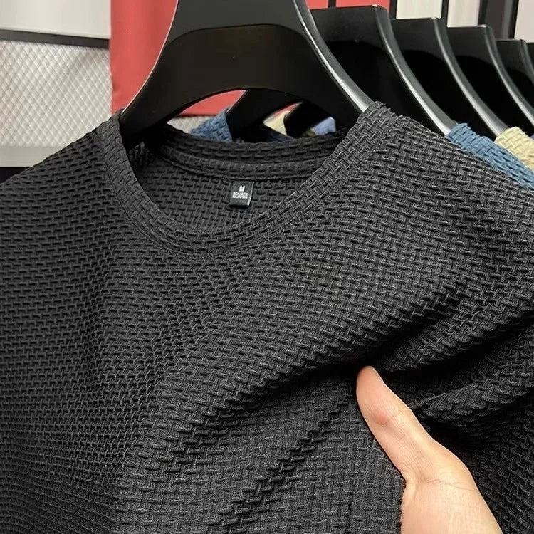 Men's Bamboo Ice Silk Slim Fit Crew Neck T-Shirt