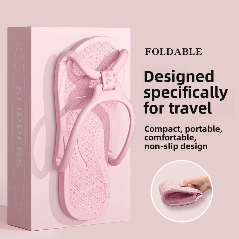 Foldable Travel Flip Flops Non Slip Lightweight Portable Slippers
