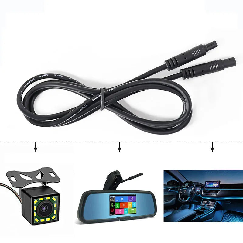 4pin 5pin 6pin Male to Female Cord Car Vehicle DVR Camera Extension connector Cables HD Monitor Rear View Camera Wire