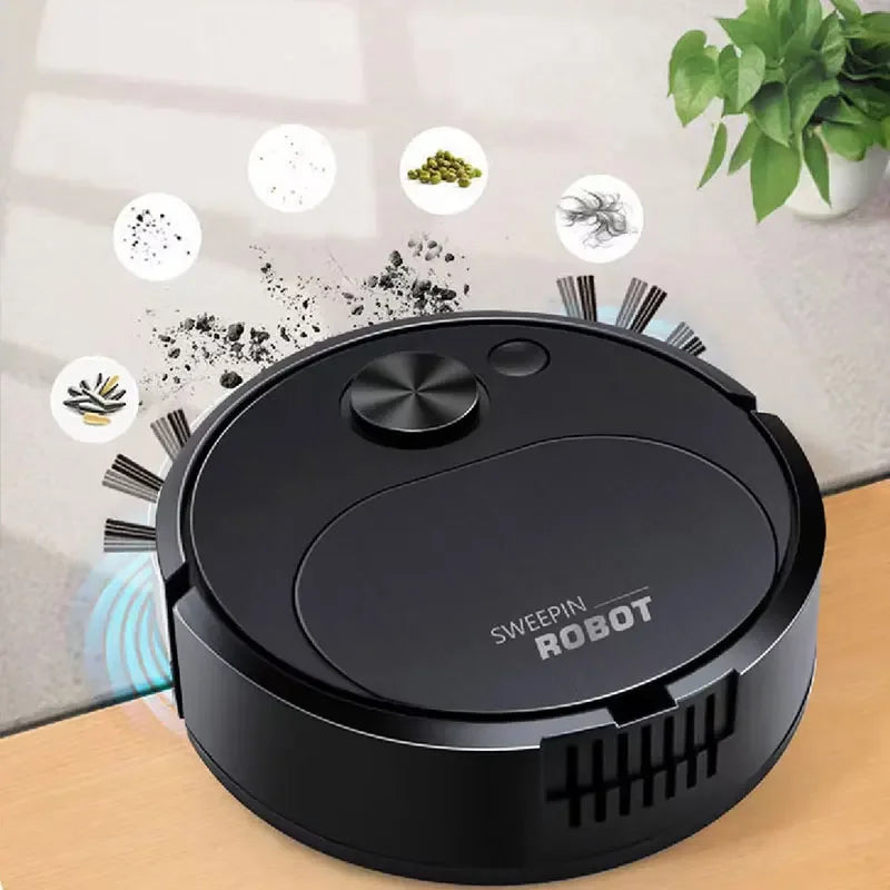 Smart USB Sweeping Robot Vacuum Cleaner 3-in-1 Wireless Mopping 1800Pa Powerful Cleaning for Home Office Floors