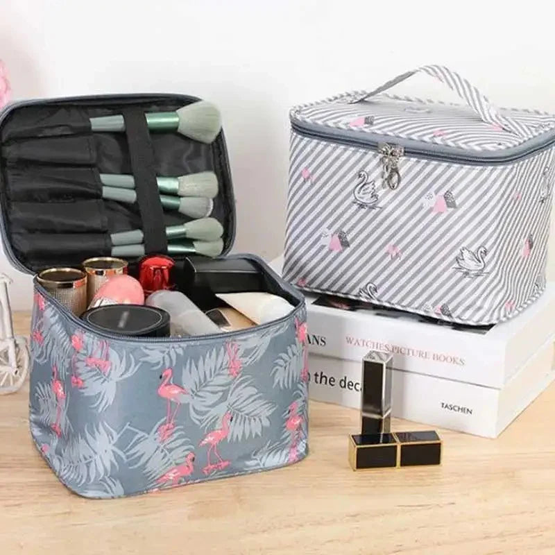 Large-capacity Makeup Bag with Multiple Compartments, Home and Travel Organizer for Toiletries and Cosmetics