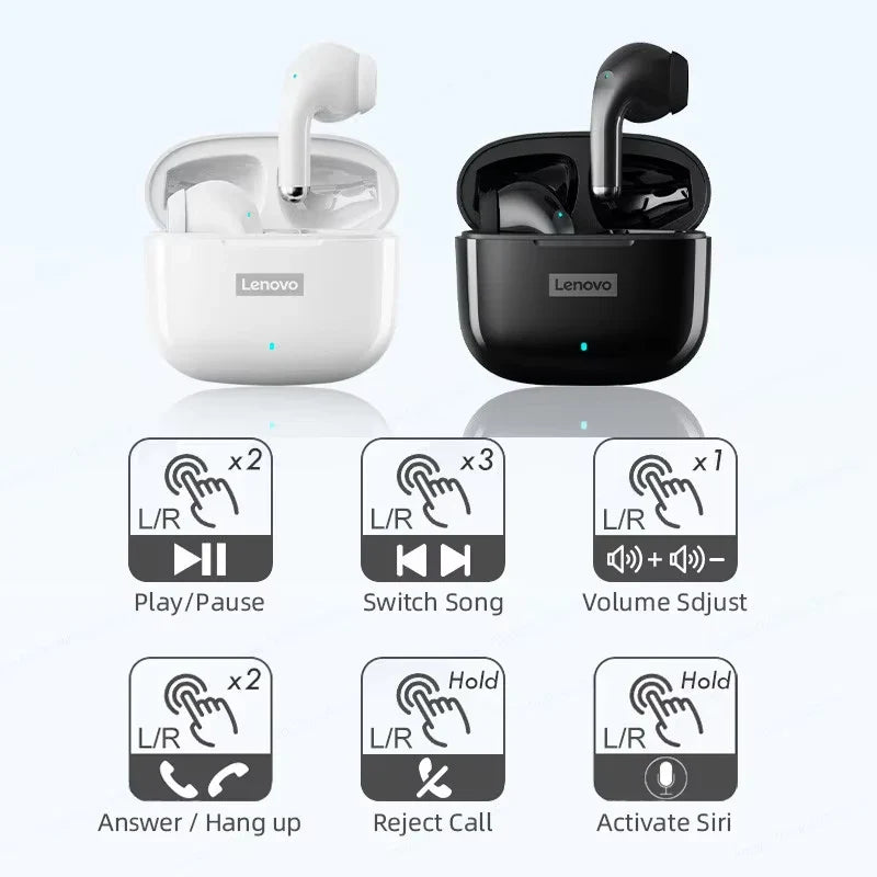 NEW Lenovo LP40 Pro TWS Bluetooth 5.3 Quick Connect Earphones  Ergonomic  Design  Headphones Powerful Transmission Speed Headset