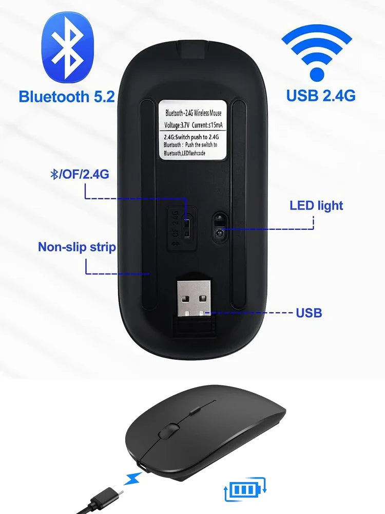 Silent Bluetooth Mouse Marcaron Computer Laptop Optical Mouse Wireless for iPad Samsung Xiaomi Lenovo Tablet Universal Mice