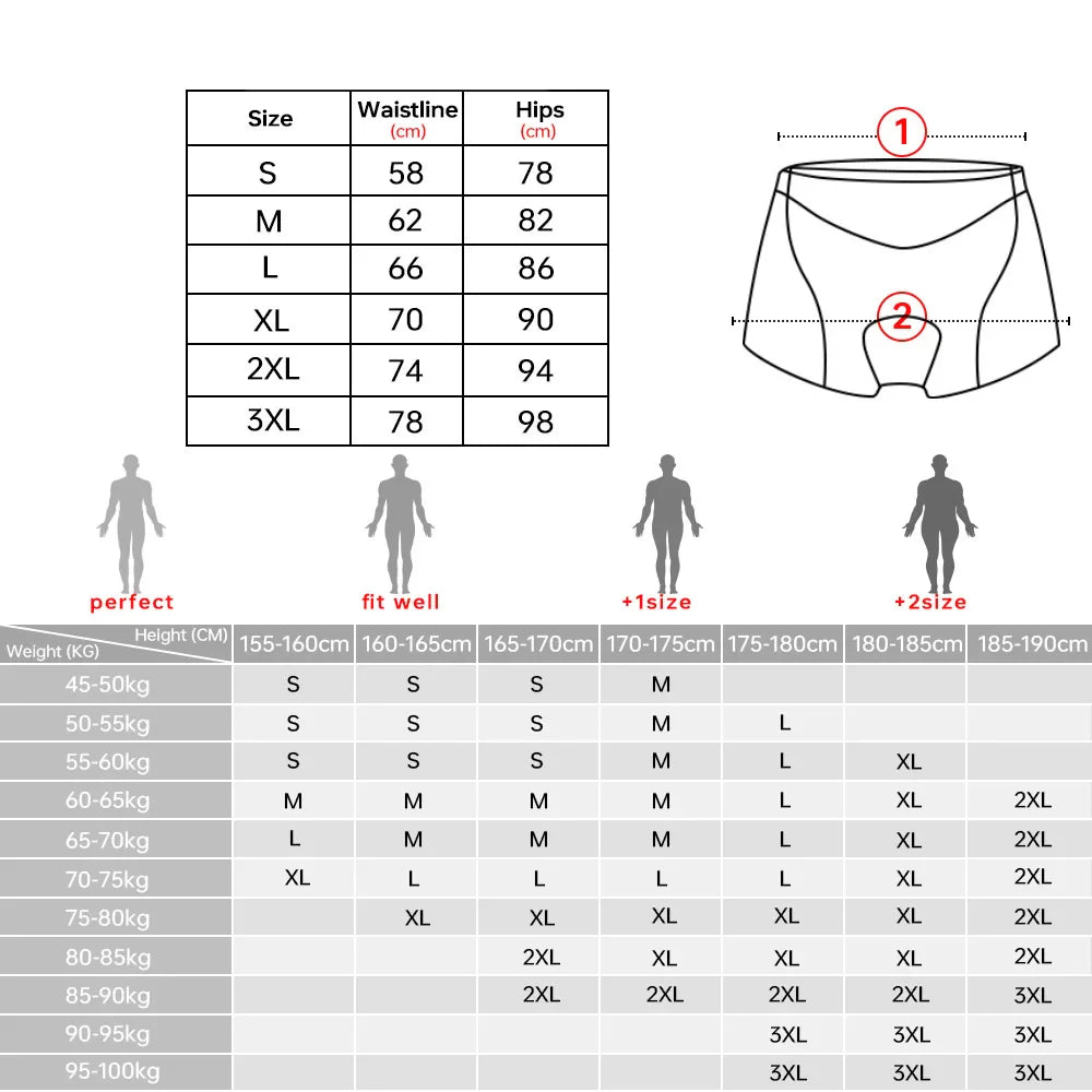 X-TIGER Men's Cycling Underwear with 5D Gel Cushioned MTB Boxer Cycling Shorts Road Cycling Underwear Cycling Equipment