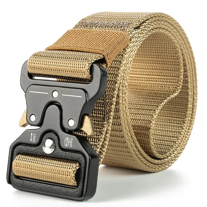 Tactical Quick Release Belt Military Style Nylon Waistband Durable Breathable Adjustable Outdoor Hiking Work Casual Belt for Men