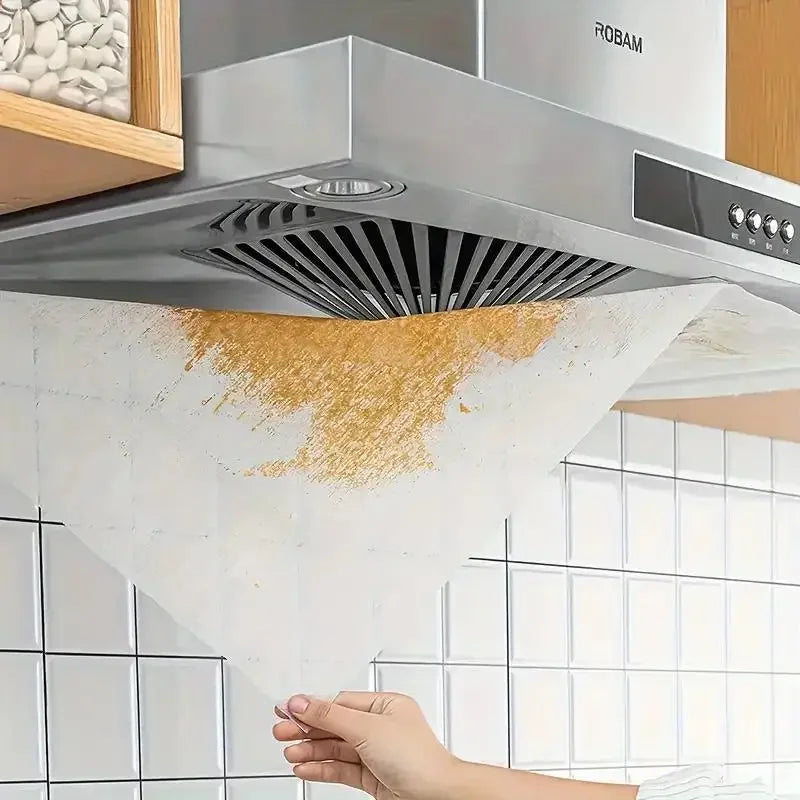 12pcs Disposable Hood Oil Filter Paper Non-woven Cooker Hood Extractor Fan Filter Kitchen Hood Grease Anti Oil Cotton