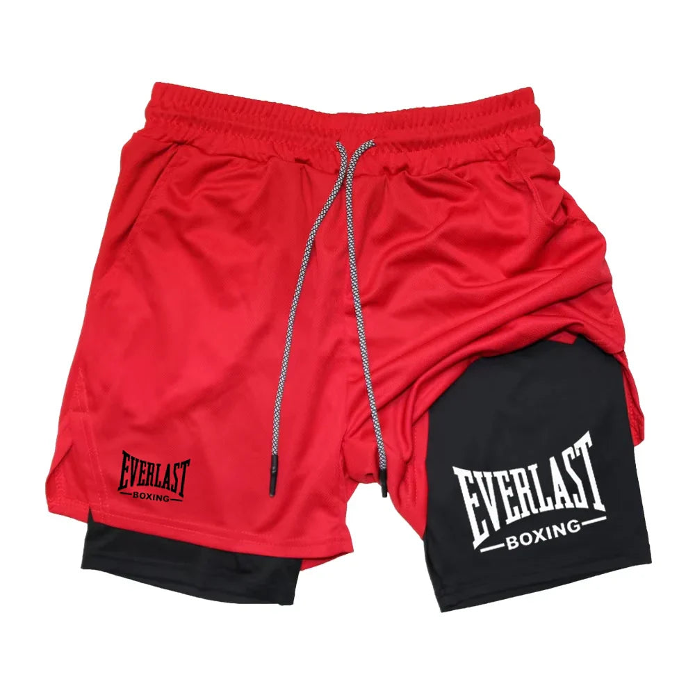 Everlast Double Layer Compression Shorts for Fitness and Basketball