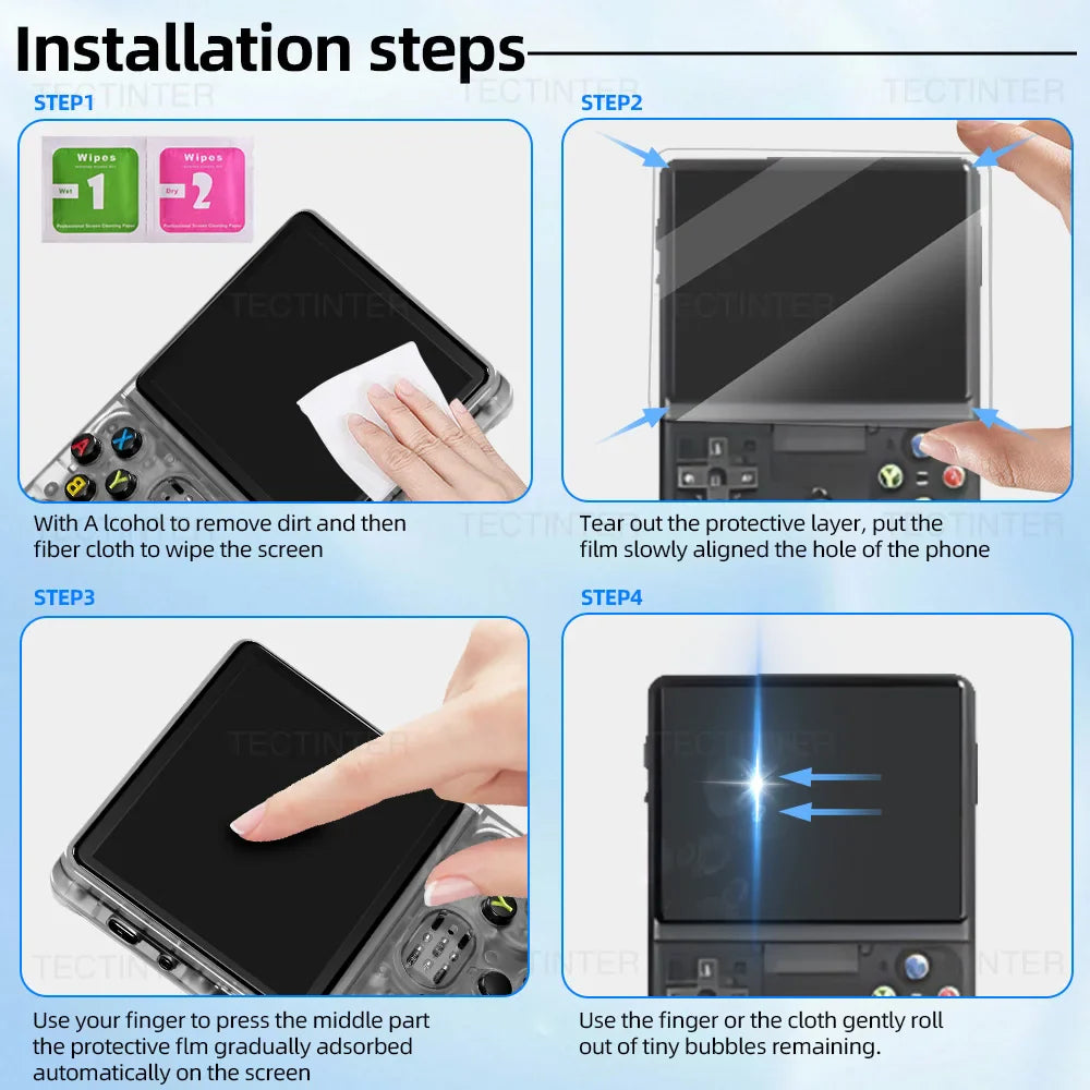 Screen Protector+Portable Carrying Case for R36S Handheld Console Storage Bag & Anti-Scratch Tempered Glass for R36S Accessories