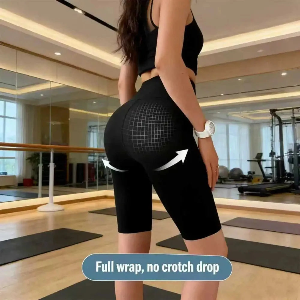High Waist Seamless Fitness Shorts with Utility Pocket