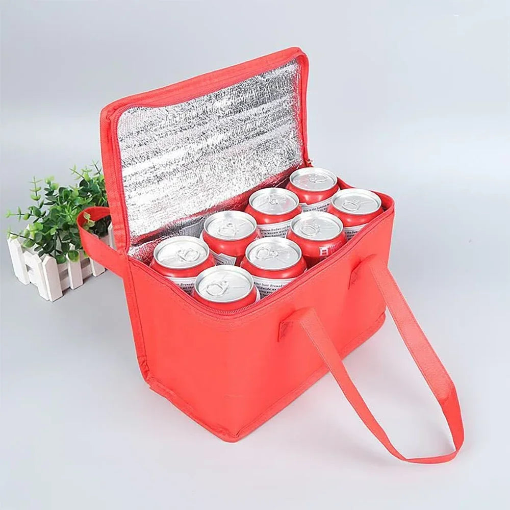 Foldable Insulated Lunch Cooler Bag Portable Thermal Food & Drink Carrier for Picnic Work Beer Delivery