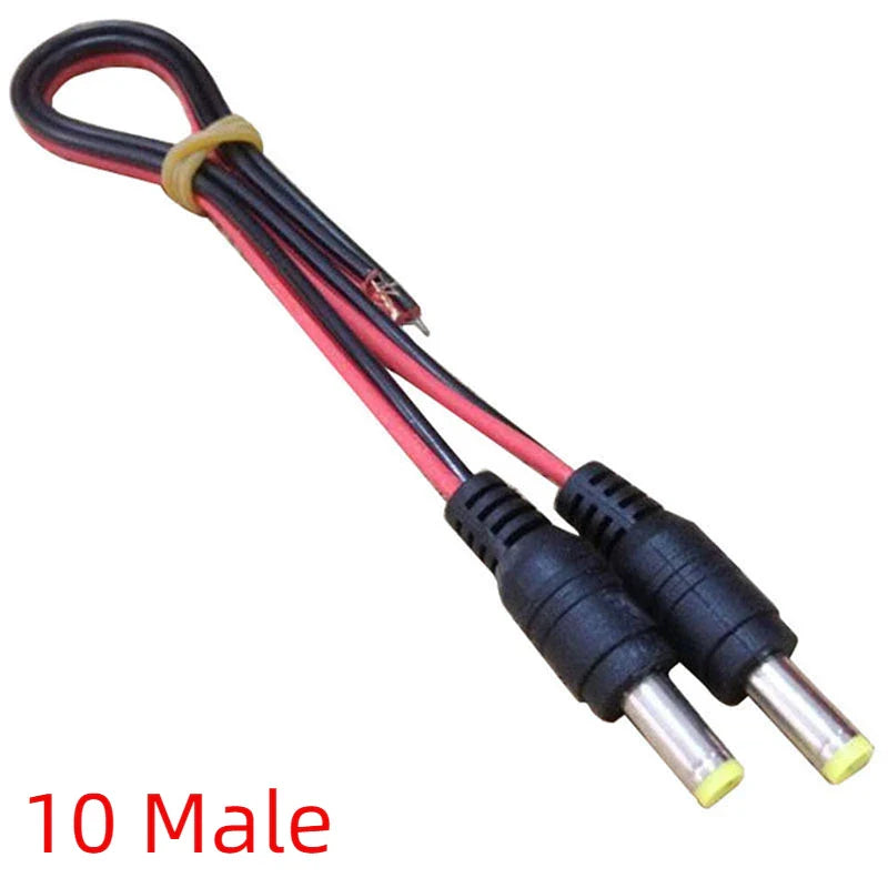 10pcs/Lot Male Female Plug 12V Dc Power Pigtail Cable Jack For Cctv Camera Connector Tail Extension DC Wire
