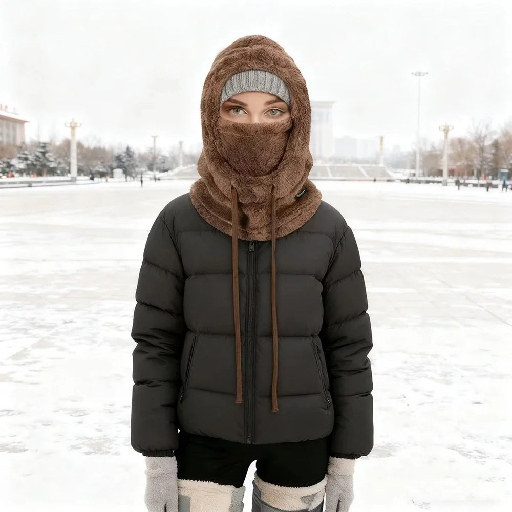 Winter Warm Thermal Windproof Balaclava Ski Hood Motorcycle Face Cover Polar Fleece Adjustable Cycling Neck Cover Full Face Mask