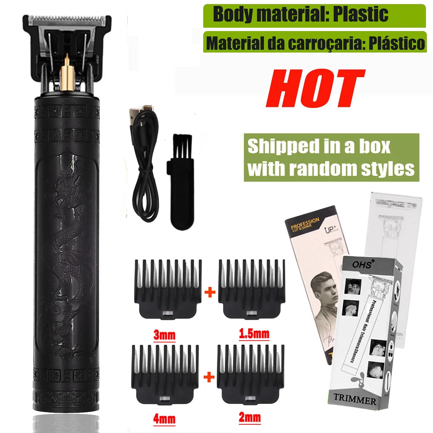 Hot Sale Vintage T9 Electric Cordless Hair Cutting Machine Professional Hair Barber Trimmer For Men Clipper Shaver Beard Lighter