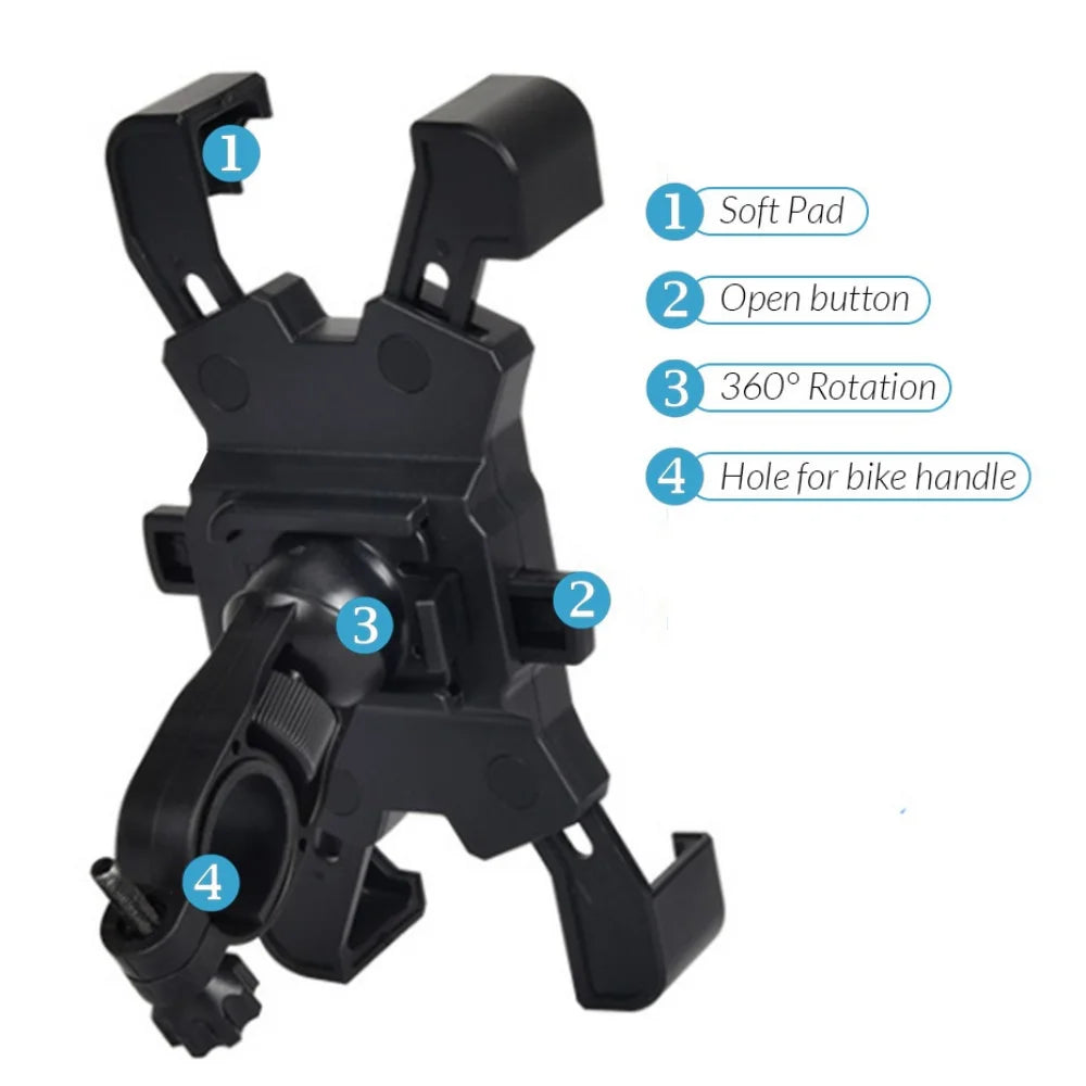Universal Waterproof Bicycle Phone Holder Adjustable Clamp for Motorcycles Cycling Accessories Bike Rearview Mirror Mount
