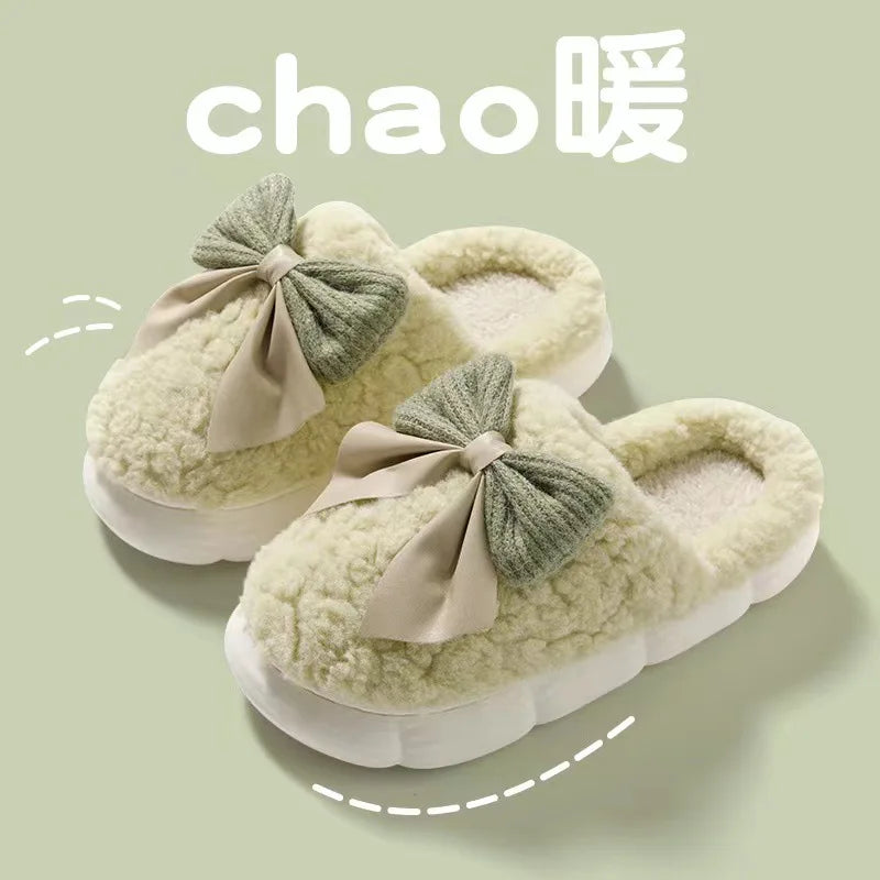 Fluffy Anti-Slip Cotton Slippers for Cozy Indoor Comfort