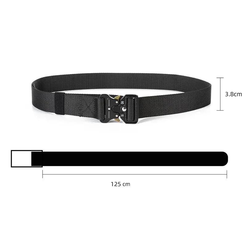 Tactical Quick Release Belt Military Style Nylon Waistband Durable Breathable Adjustable Outdoor Hiking Work Casual Belt for Men