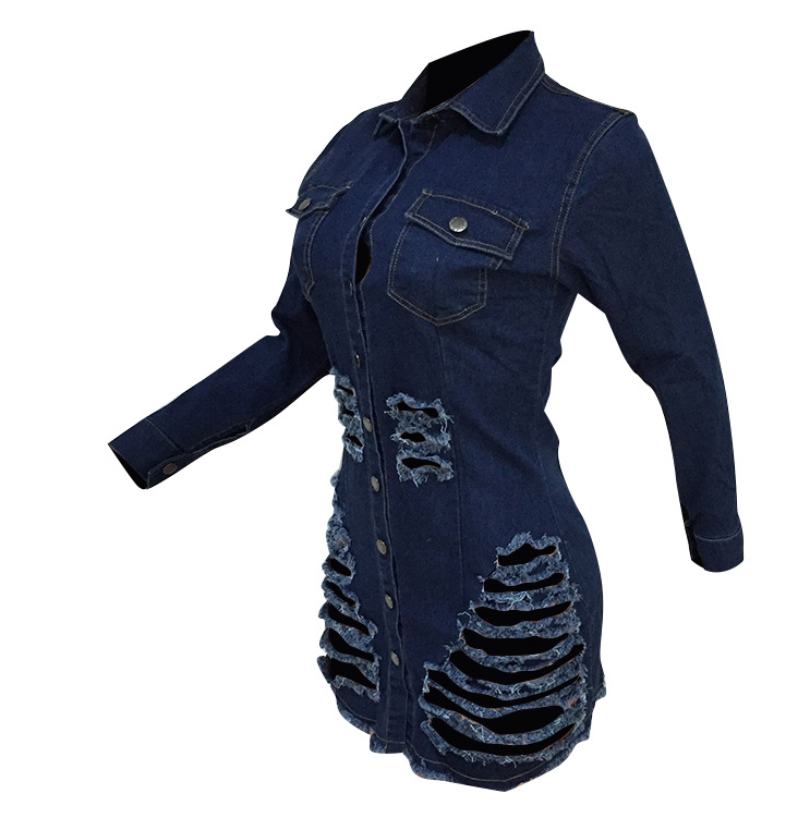 Distressed Denim Dress for Women