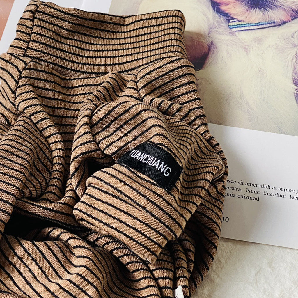 Vintage Knit Striped Inner Layer for Winter Warmth