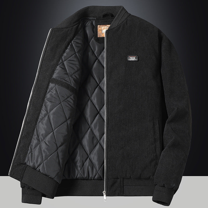 Men's Retro Corduroy Baseball Jacket for Spring & Autumn