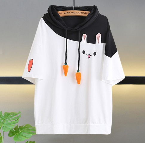 Japanese Style 2019 Cute Colorful Rabbit T-Shirt