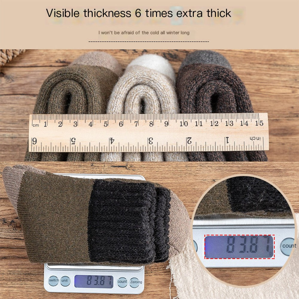 Men's Thick Wool Socks for Winter Warmth (Mid-Calf)